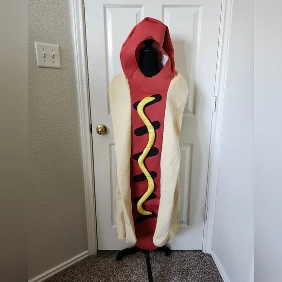 Spirit Hot Dog Costume Frankfurter With Mustard And Bun - M Mens - Picture 2 of 13